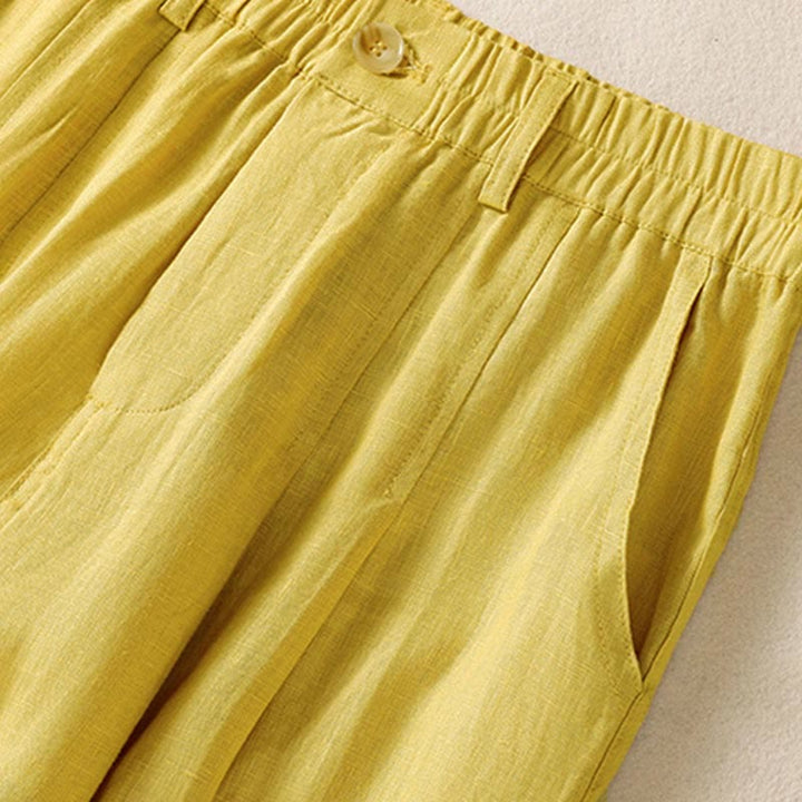 Pantaloni da donna alla caviglia con tasche e bottoni e cerniera estiva Buddha Stones - image 6