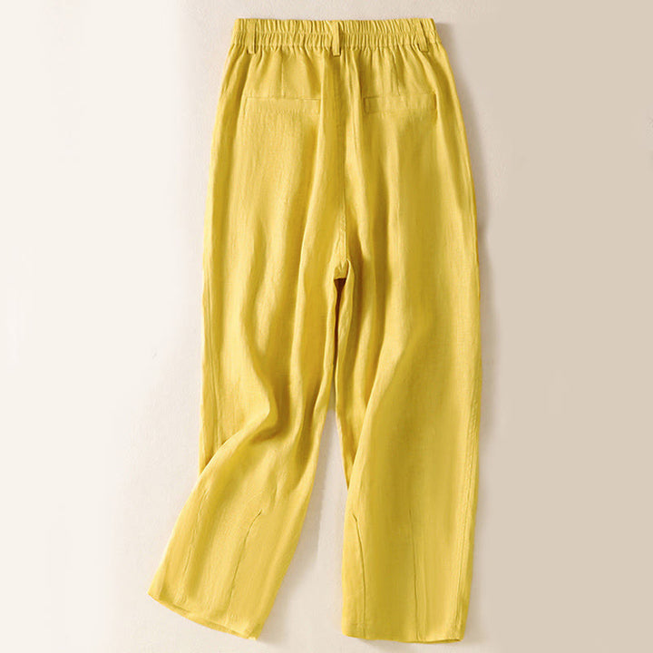 Pantaloni da donna alla caviglia con tasche e bottoni e cerniera estiva Buddha Stones - image 2