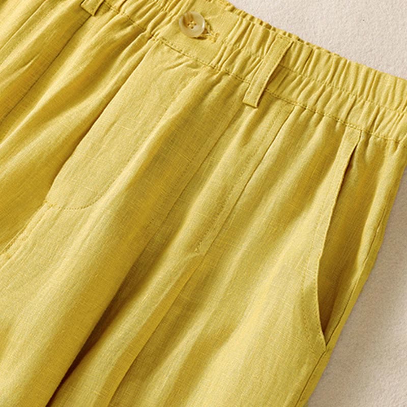 Pantaloni da donna alla caviglia con tasche e bottoni e cerniera estiva Buddha Stones - image 6