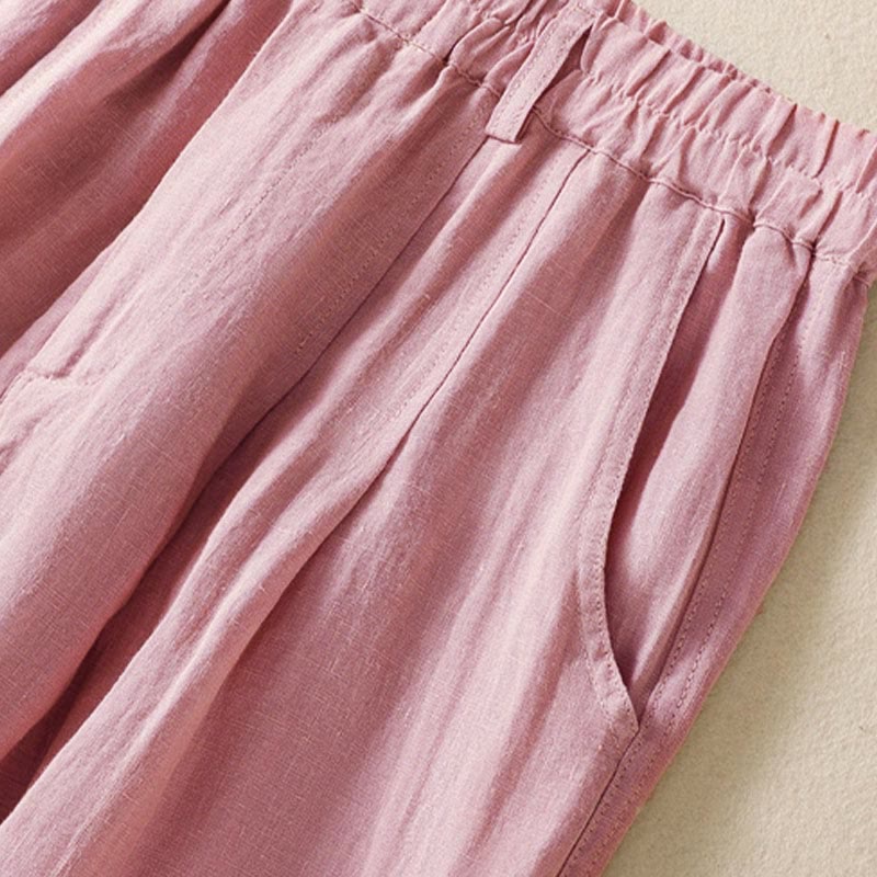 Pantaloni da donna alla caviglia con tasche e bottoni e cerniera estiva Buddha Stones - image 15