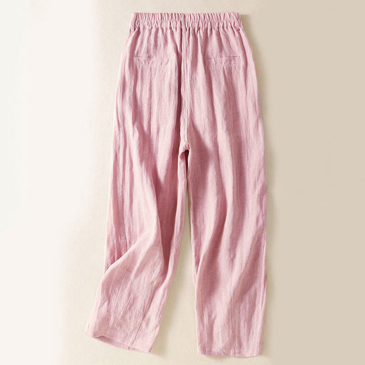 Pantaloni da donna alla caviglia con tasche e bottoni e cerniera estiva Buddha Stones - image 9