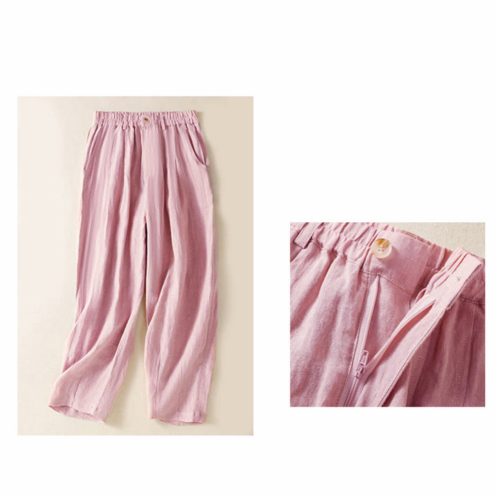 Pantaloni da donna alla caviglia con tasche e bottoni e cerniera estiva Buddha Stones - image 18