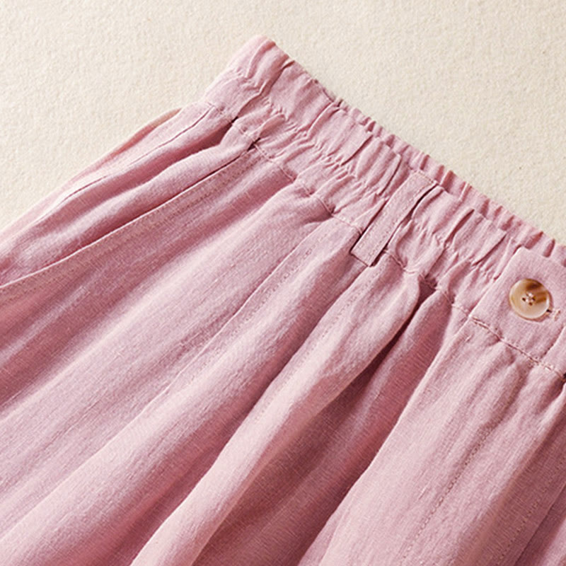 Pantaloni da donna alla caviglia con tasche e bottoni e cerniera estiva Buddha Stones - image 13