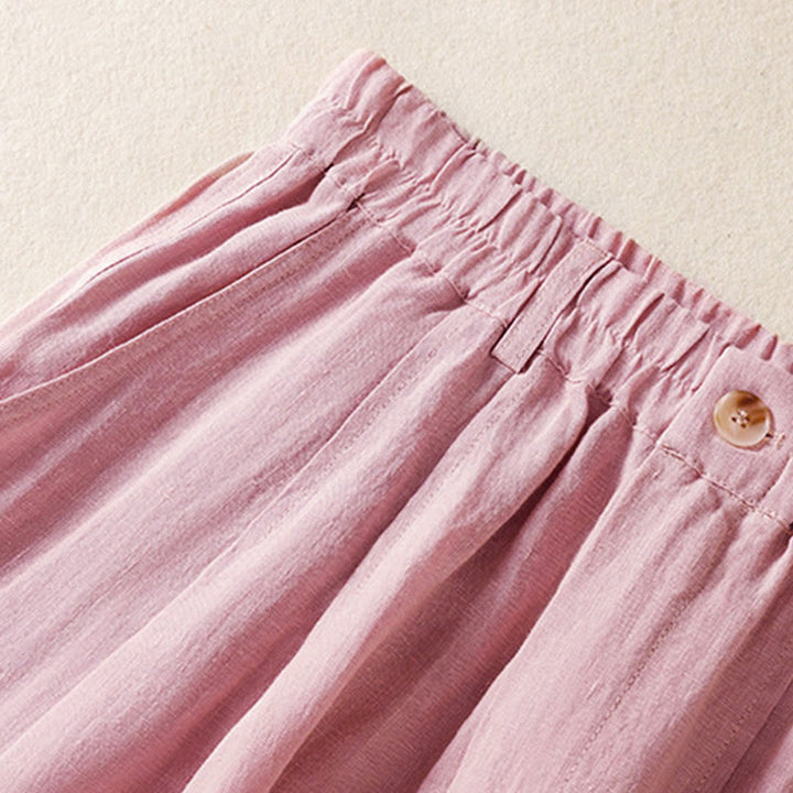 Pantaloni da donna alla caviglia con tasche e bottoni e cerniera estiva Buddha Stones - image 13