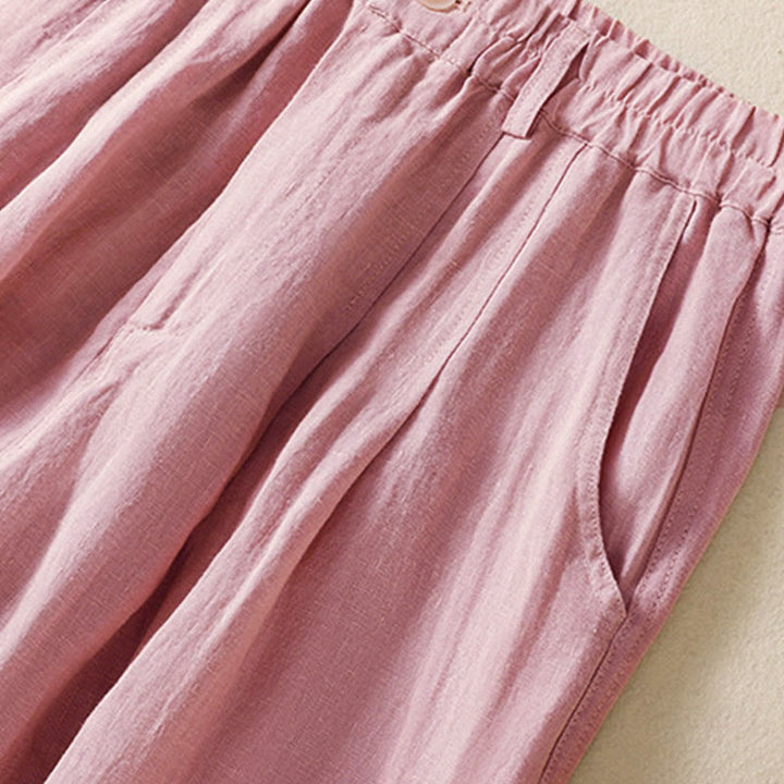 Pantaloni da donna alla caviglia con tasche e bottoni e cerniera estiva Buddha Stones - image 14