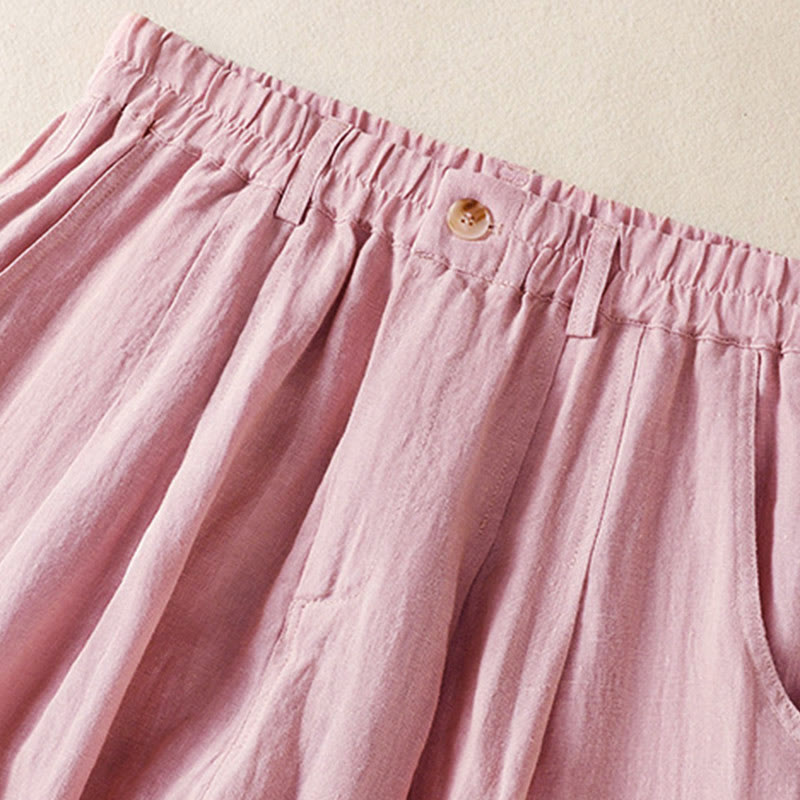 Pantaloni da donna alla caviglia con tasche e bottoni e cerniera estiva Buddha Stones - image 12