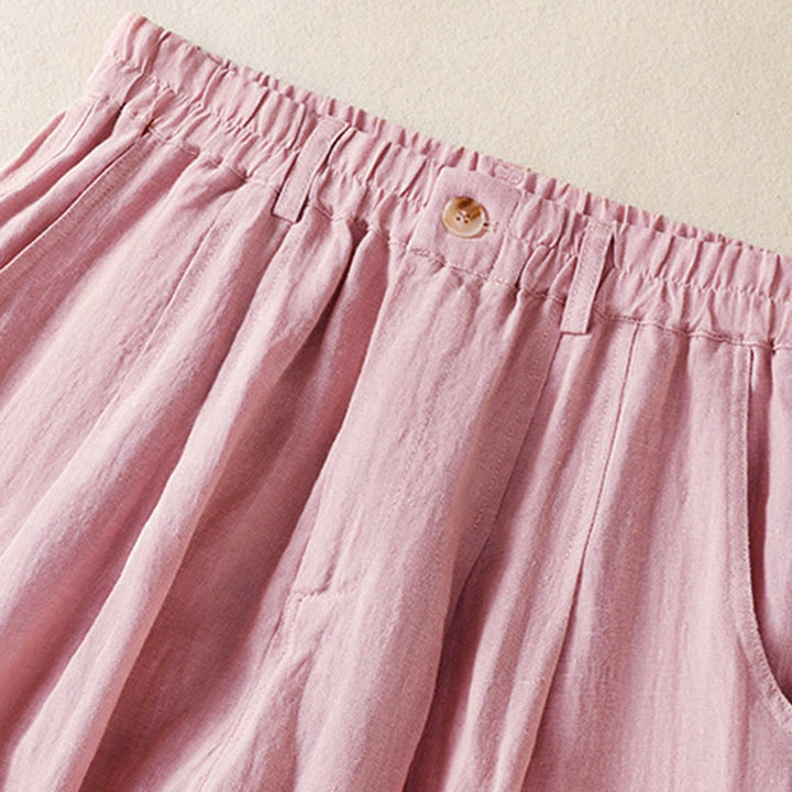 Pantaloni da donna alla caviglia con tasche e bottoni e cerniera estiva Buddha Stones - image 12