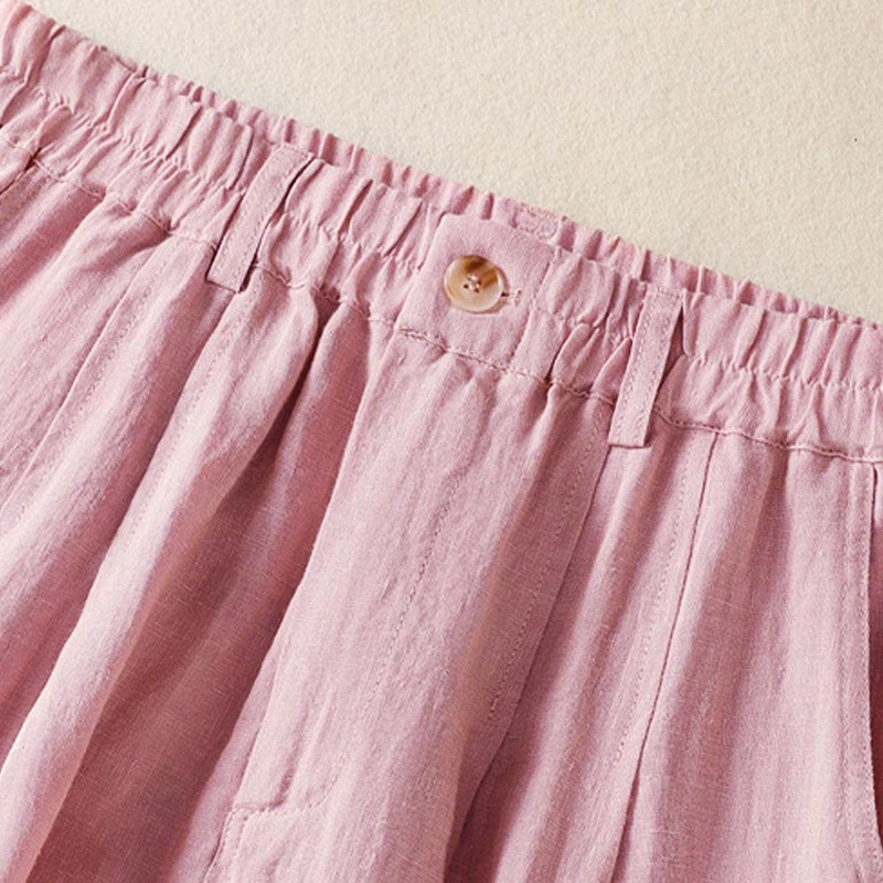 Pantaloni da donna alla caviglia con tasche e bottoni e cerniera estiva Buddha Stones - image 11