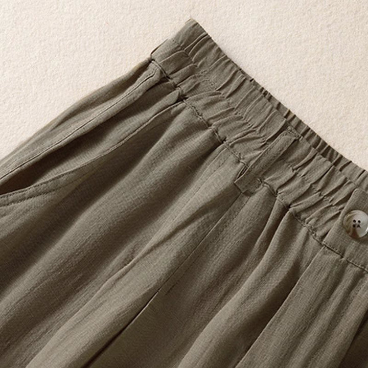 Pantaloni da donna alla caviglia con tasche e bottoni e cerniera estiva Buddha Stones - image 25