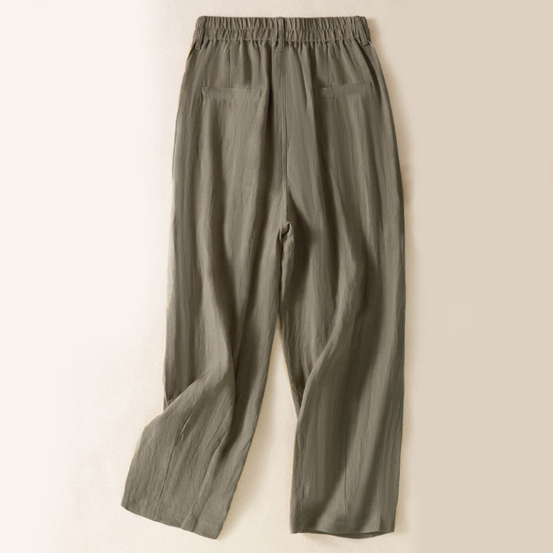 Pantaloni da donna alla caviglia con tasche e bottoni e cerniera estiva Buddha Stones - image 22