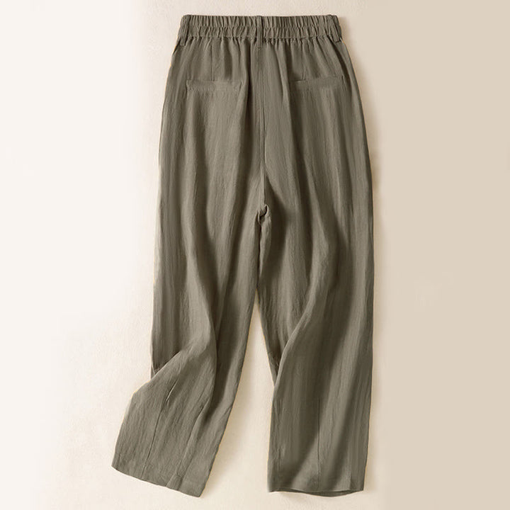 Pantaloni da donna alla caviglia con tasche e bottoni e cerniera estiva Buddha Stones - image 22