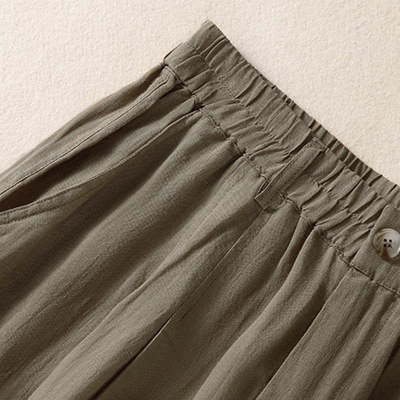 Pantaloni da donna alla caviglia con tasche e bottoni e cerniera estiva Buddha Stones - image 25