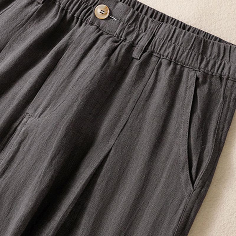 Pantaloni da donna alla caviglia con tasche e bottoni e cerniera estiva Buddha Stones - image 30