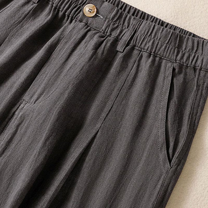 Pantaloni da donna alla caviglia con tasche e bottoni e cerniera estiva Buddha Stones - image 30