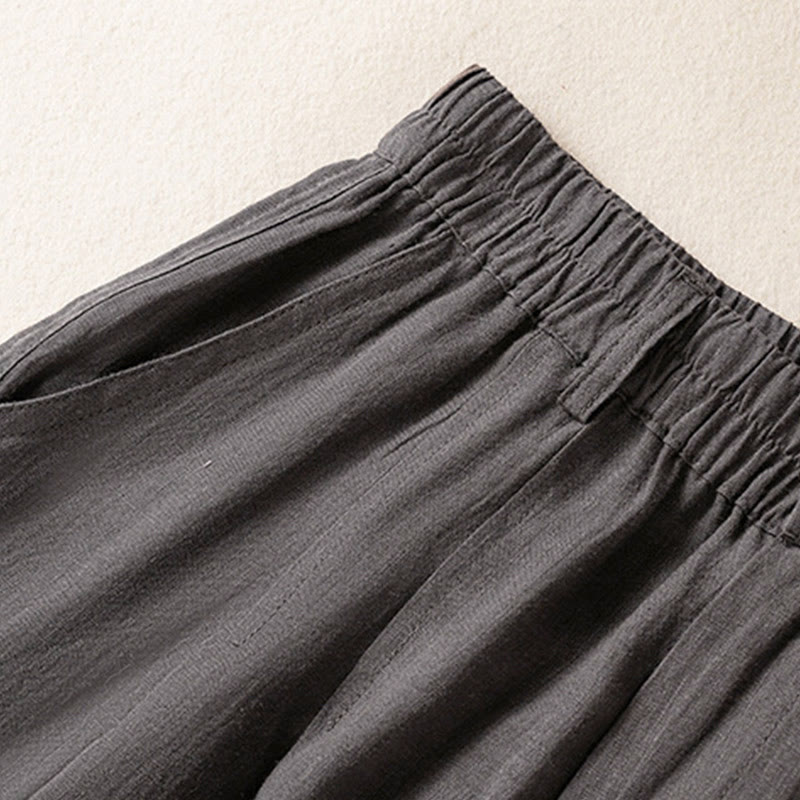 Pantaloni da donna alla caviglia con tasche e bottoni e cerniera estiva Buddha Stones - image 28