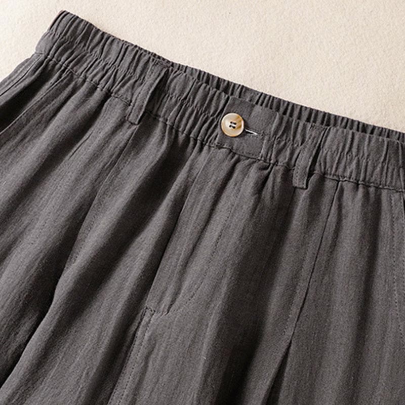 Pantaloni da donna alla caviglia con tasche e bottoni e cerniera estiva Buddha Stones - image 29