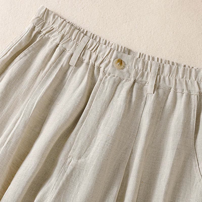 Pantaloni da donna alla caviglia con tasche e bottoni e cerniera estiva Buddha Stones - image 35