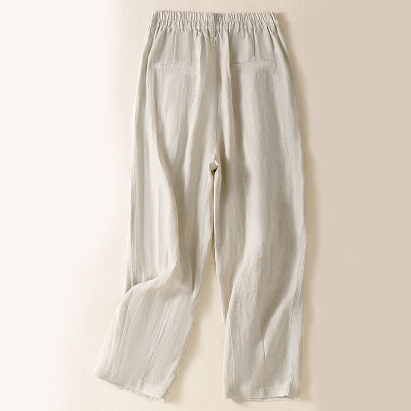 Pantaloni da donna alla caviglia con tasche e bottoni e cerniera estiva Buddha Stones - image 34