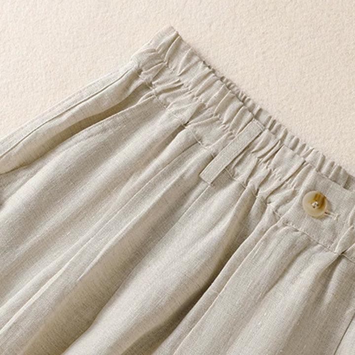 Pantaloni da donna alla caviglia con tasche e bottoni e cerniera estiva Buddha Stones - image 36