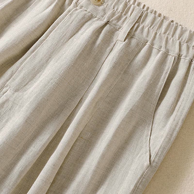 Pantaloni da donna alla caviglia con tasche e bottoni e cerniera estiva Buddha Stones - image 37