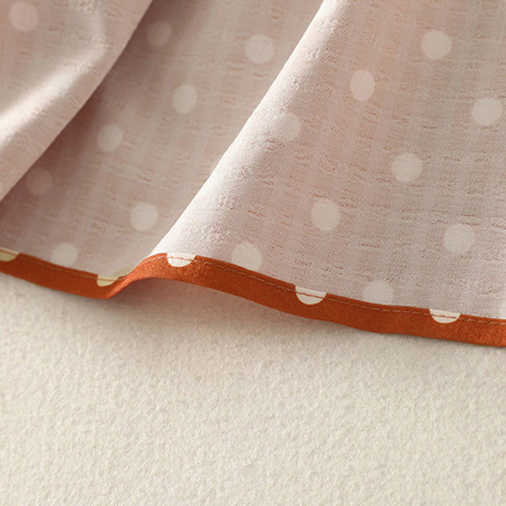 Abito midi da donna in cotone con scollo rotondo e maniche lunghe, motivo a pois autunnali Buddha Stones - image 7