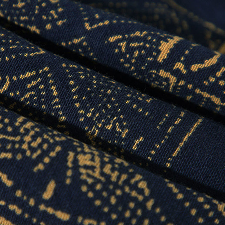 Giacca da uomo in cotone con maniche corte e aperta sul davanti, motivo Buddha Stones, strisce floreali, farfalle e inchiostro - image 8