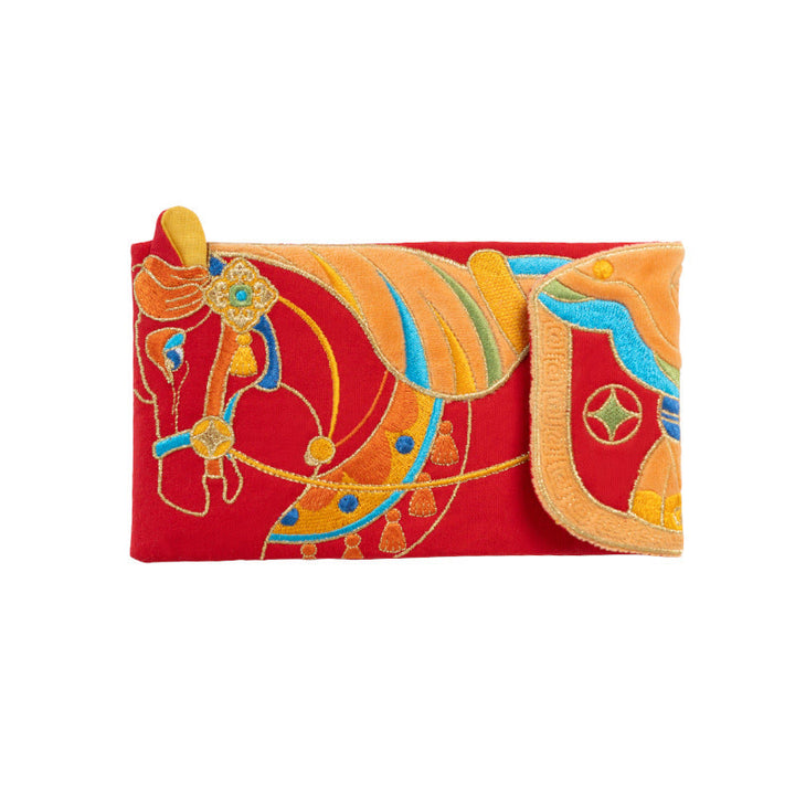 Ricamo di Buddha Stones Anno del cavallo 2026 Capodanno nappa busta rossa cinese - image 8