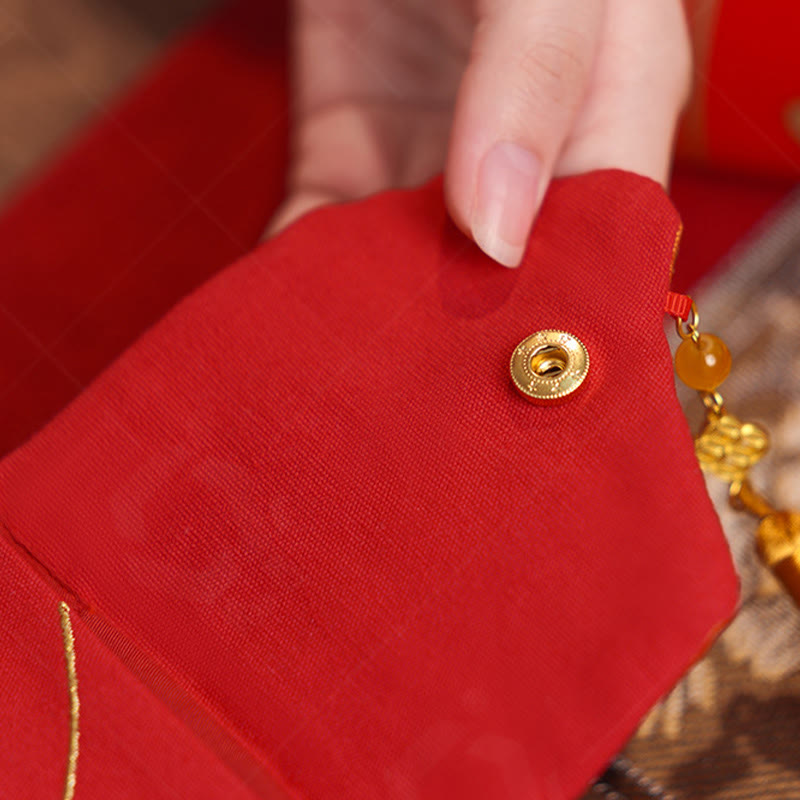 Ricamo di Buddha Stones Anno del cavallo 2026 Capodanno nappa busta rossa cinese - image 4