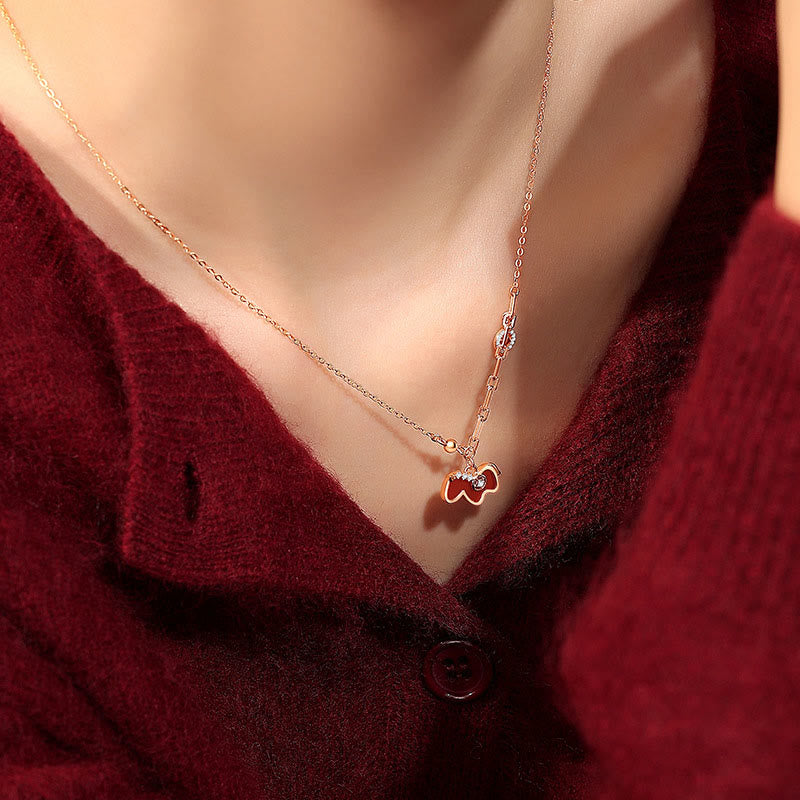 Collana con ciondolo in argento sterling 925 Buddha Stones, anno del cavallo, agata rossa, fiducia - image 4