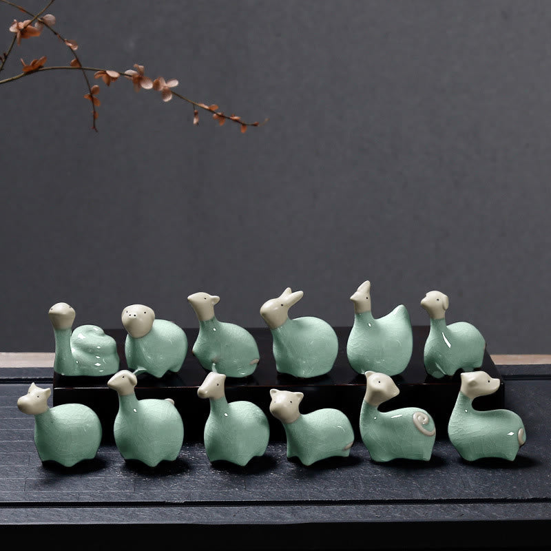 Buddha Stones Zodiaco cinese Ceramica Tè Animale domestico Decorazione per la casa - image 1