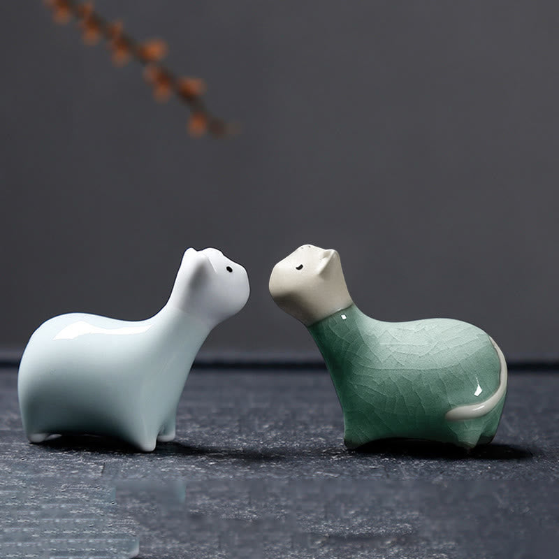 Buddha Stones Zodiaco cinese Ceramica Tè Animale domestico Decorazione per la casa - image 36