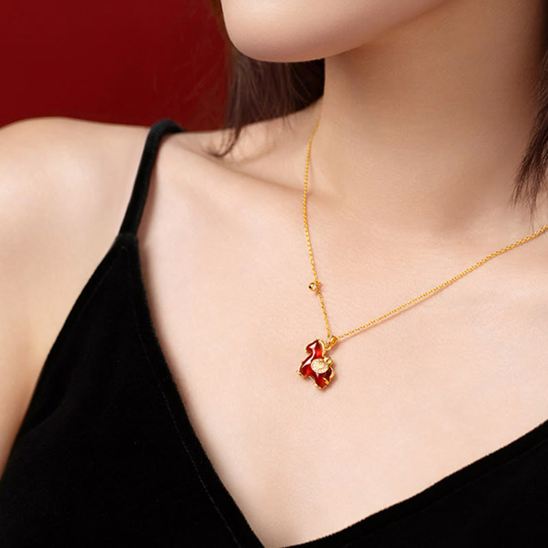 Buddha Stones Anno del Cavallo Agata Rossa Carattere Fu Collana Pendenti Fiducia - image 2