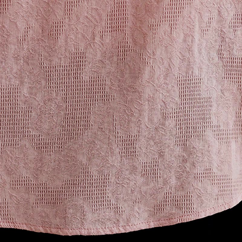 Camicia da donna in cotone a maniche lunghe con colletto rialzato e bottoni a rana, motivo floreale tradizionale Buddha Stones Spring - image 13