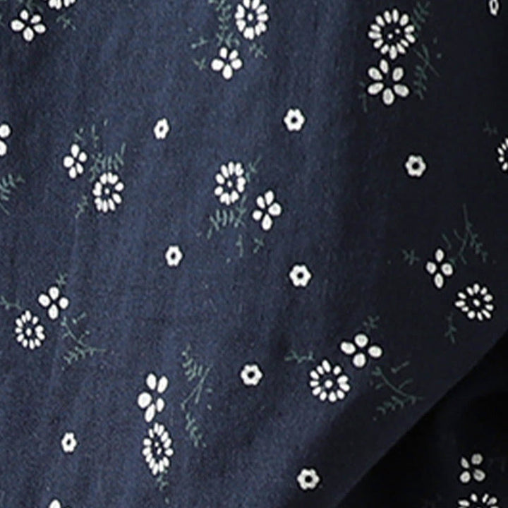 Camicia da donna in cotone a maniche lunghe con piccoli bottoni e motivo floreale autunnale Buddha Stones - image 10