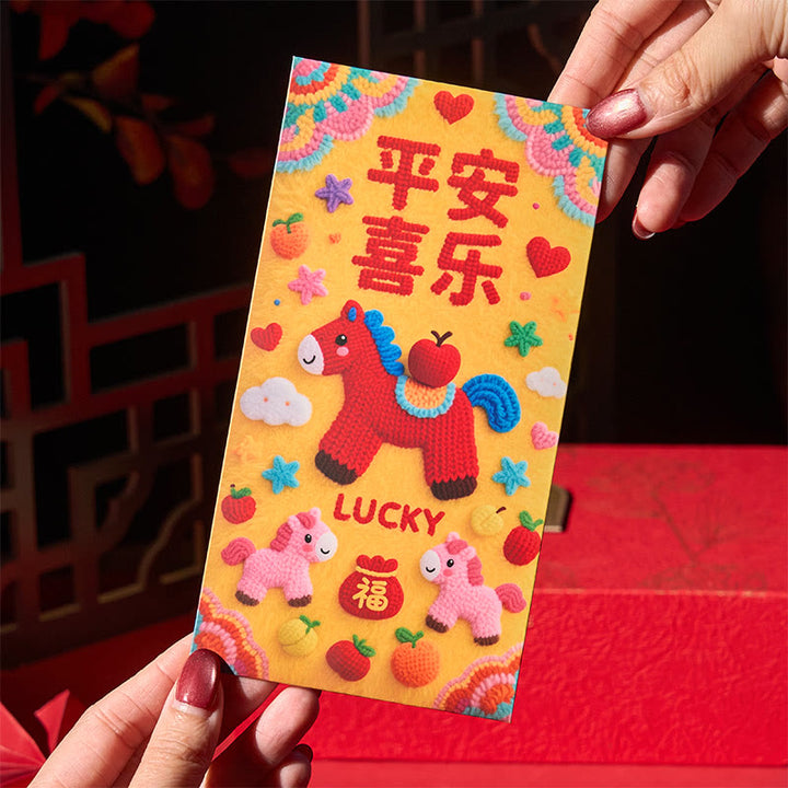 Buddha Stones Anno del Cavallo 2026 Capodanno Fortunato 6 pezzi Busta Rossa Cinese - image 4