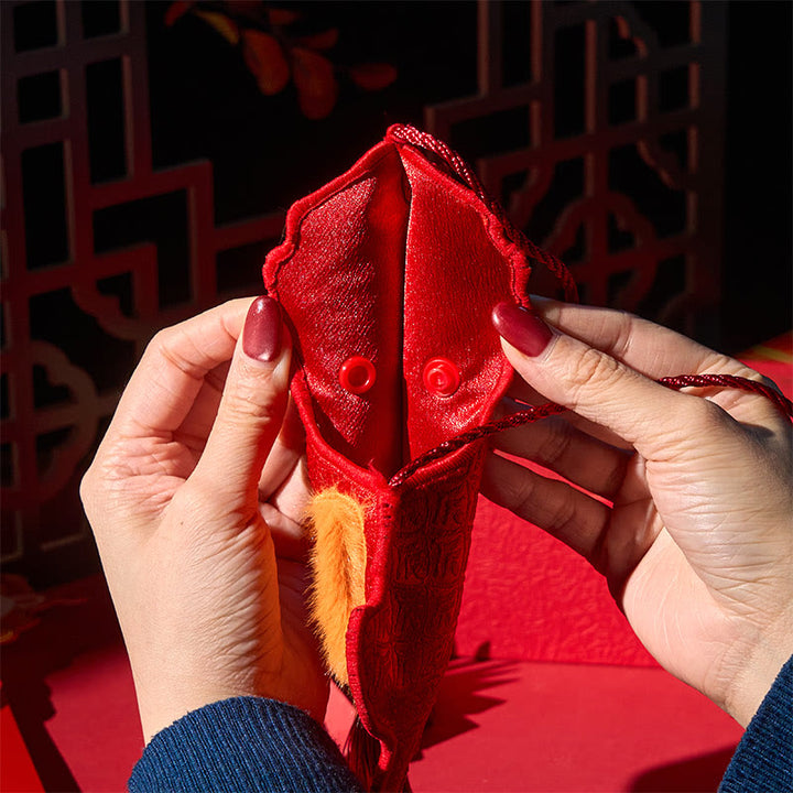 Buddha Stones Anno del Cavallo 2026 Capodanno Carattere Fu Nappa Ricamo Busta Rossa Cinese - image 4