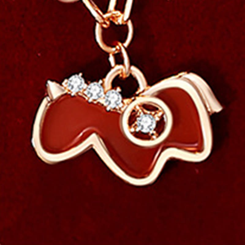 Collana con ciondolo in argento sterling 925 Buddha Stones, anno del cavallo, agata rossa, fiducia - image 8