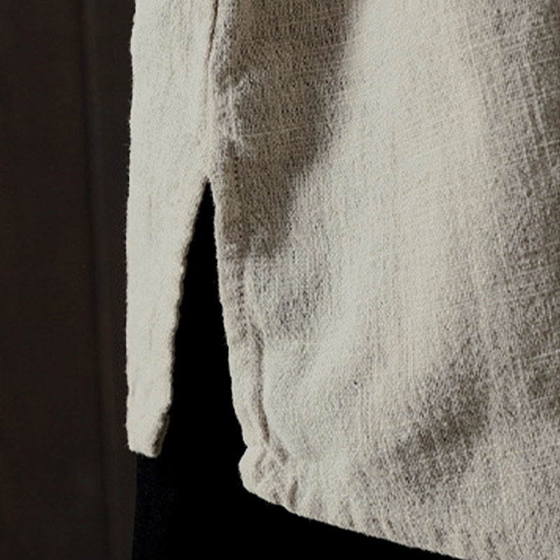 Buddha Stones Camicia da donna in cotone a maniche lunghe con scollo rotondo, tinta unita, bottoni colorati, design autunnale - image 14