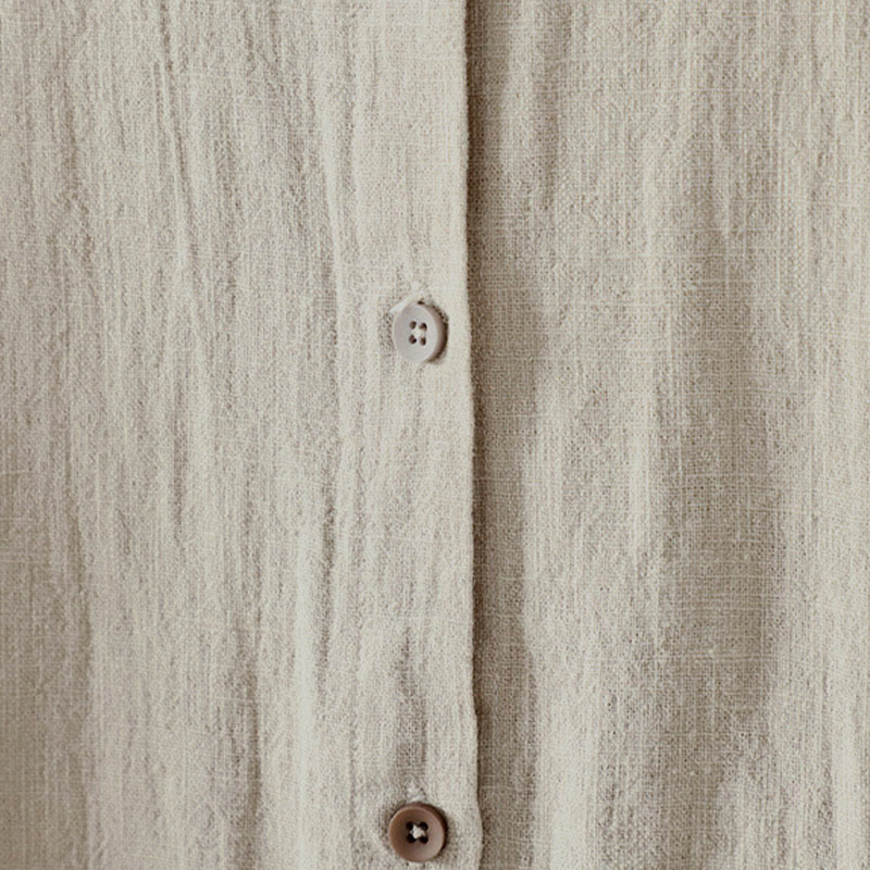 Buddha Stones Camicia da donna in cotone a maniche lunghe con scollo rotondo, tinta unita, bottoni colorati, design autunnale - image 11