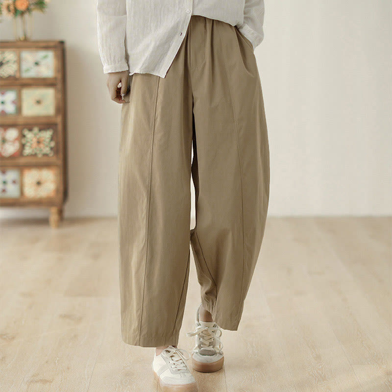 Buddha Stones Pantaloni harem da donna in cotone con tasche e lunghezza alla caviglia, dal design semplice - image 7