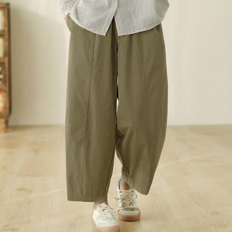 Buddha Stones Pantaloni harem da donna in cotone con tasche e lunghezza alla caviglia, dal design semplice - image 11