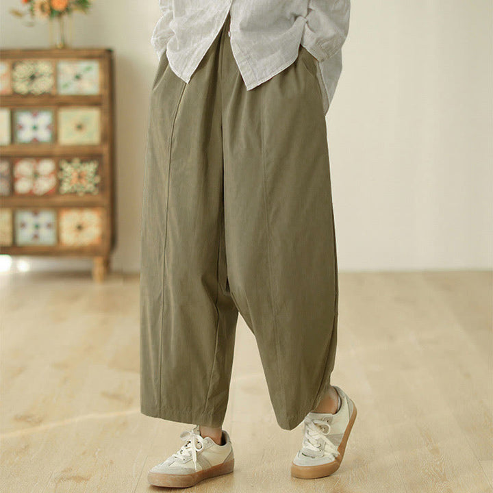Buddha Stones Pantaloni harem da donna in cotone con tasche e lunghezza alla caviglia, dal design semplice - image 10