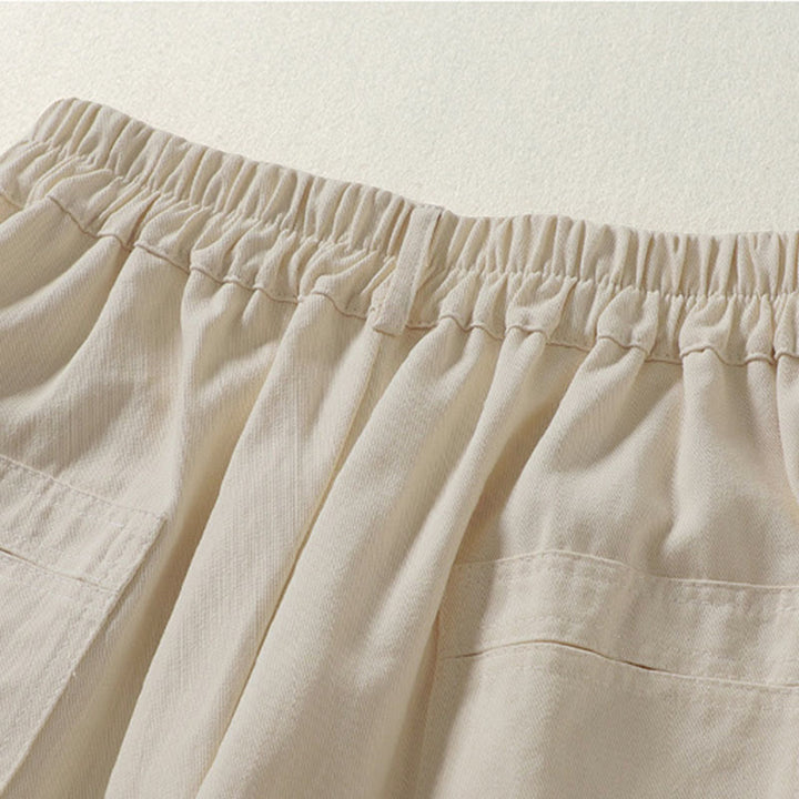 Buddha Stones Pantaloni harem da donna in cotone con tasche, lunghezza alla caviglia, con bottoni e cerniera, stile semplice autunnale - image 4