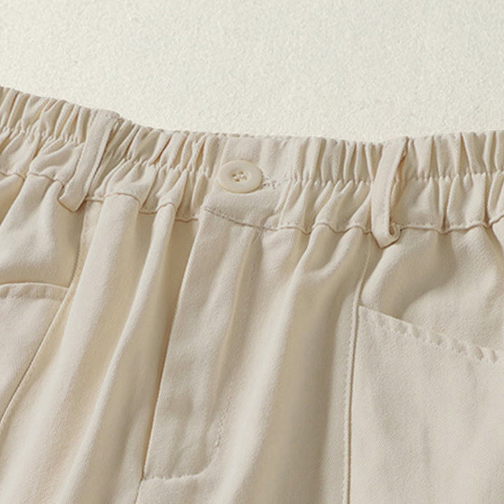 Buddha Stones Pantaloni harem da donna in cotone con tasche, lunghezza alla caviglia, con bottoni e cerniera, stile semplice autunnale - image 1