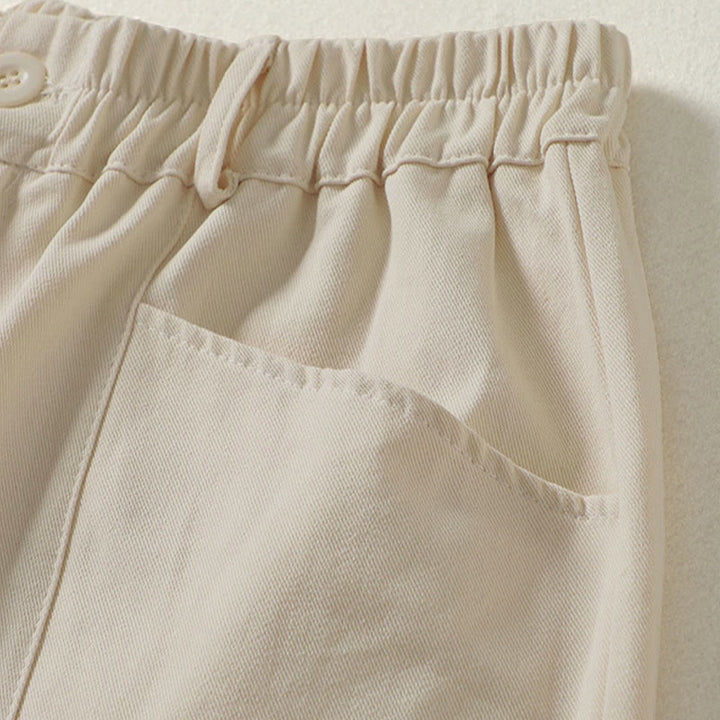 Buddha Stones Pantaloni harem da donna in cotone con tasche, lunghezza alla caviglia, con bottoni e cerniera, stile semplice autunnale - image 3