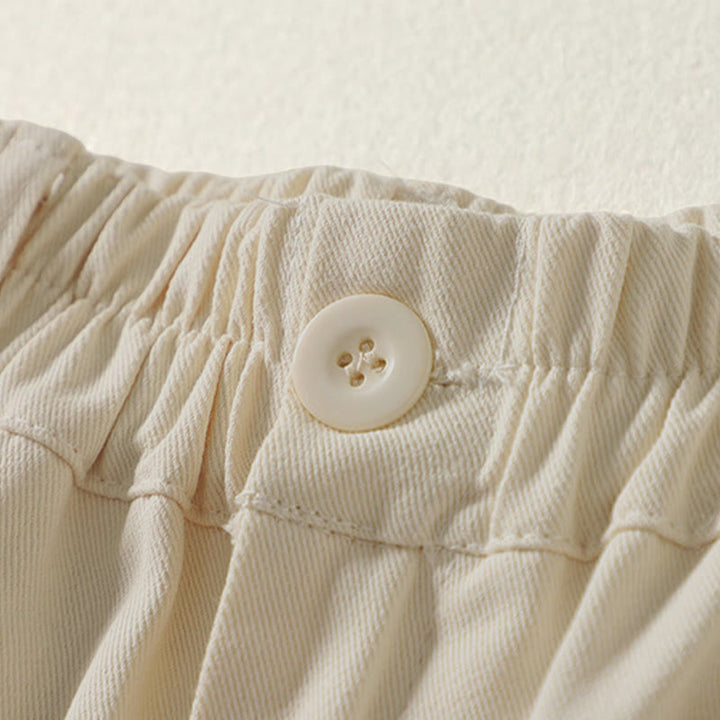 Buddha Stones Pantaloni harem da donna in cotone con tasche, lunghezza alla caviglia, con bottoni e cerniera, stile semplice autunnale - image 2