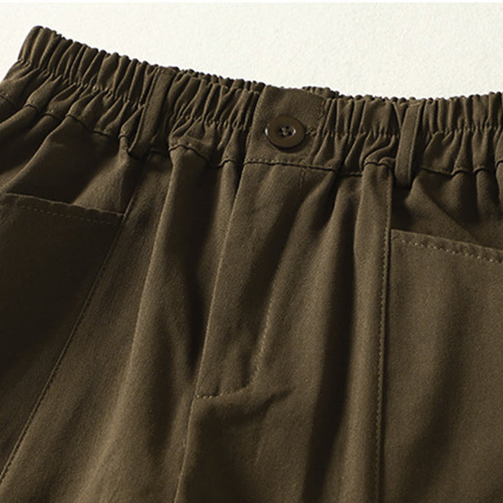 Buddha Stones Pantaloni harem da donna in cotone con tasche, lunghezza alla caviglia, con bottoni e cerniera, stile semplice autunnale - image 7