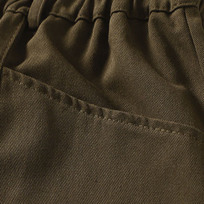 Buddha Stones Pantaloni harem da donna in cotone con tasche, lunghezza alla caviglia, con bottoni e cerniera, stile semplice autunnale - image 9