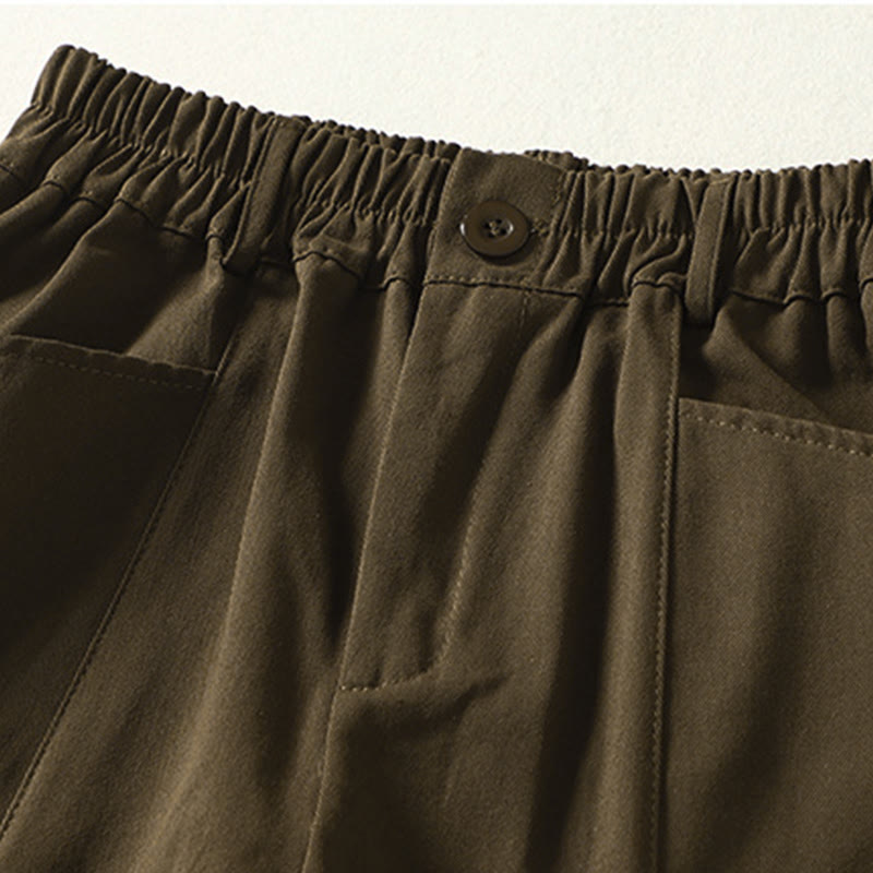 Buddha Stones Pantaloni harem da donna in cotone con tasche, lunghezza alla caviglia, con bottoni e cerniera, stile semplice autunnale - image 7