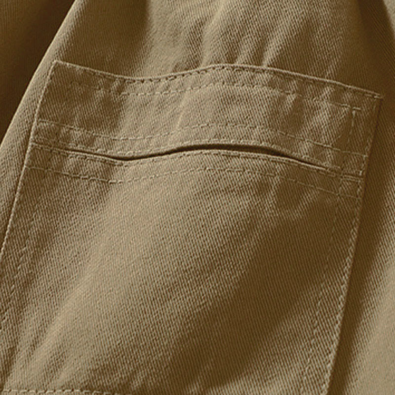 Buddha Stones Pantaloni harem da donna in cotone con tasche, lunghezza alla caviglia, con bottoni e cerniera, stile semplice autunnale - image 14